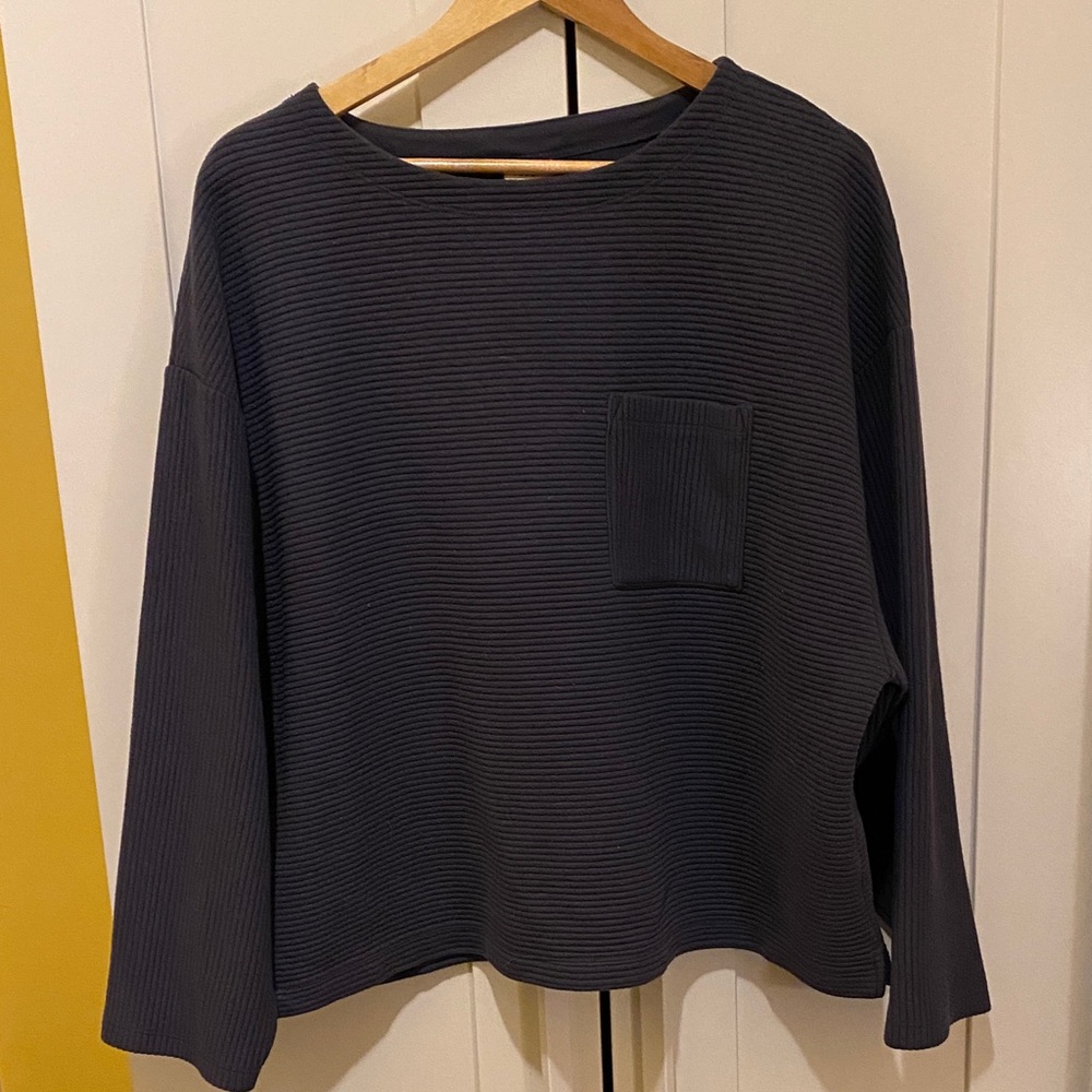 a new day Charcoal Ribbed Top